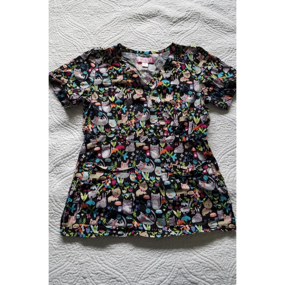 Black Animal Patterned Koi Top